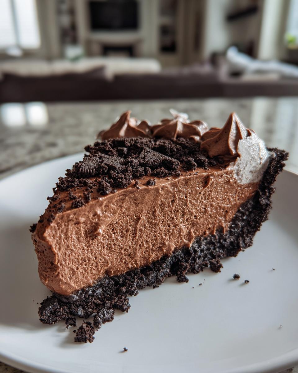 Chocolate Mousse Pie with Oreo Crust - detail 1