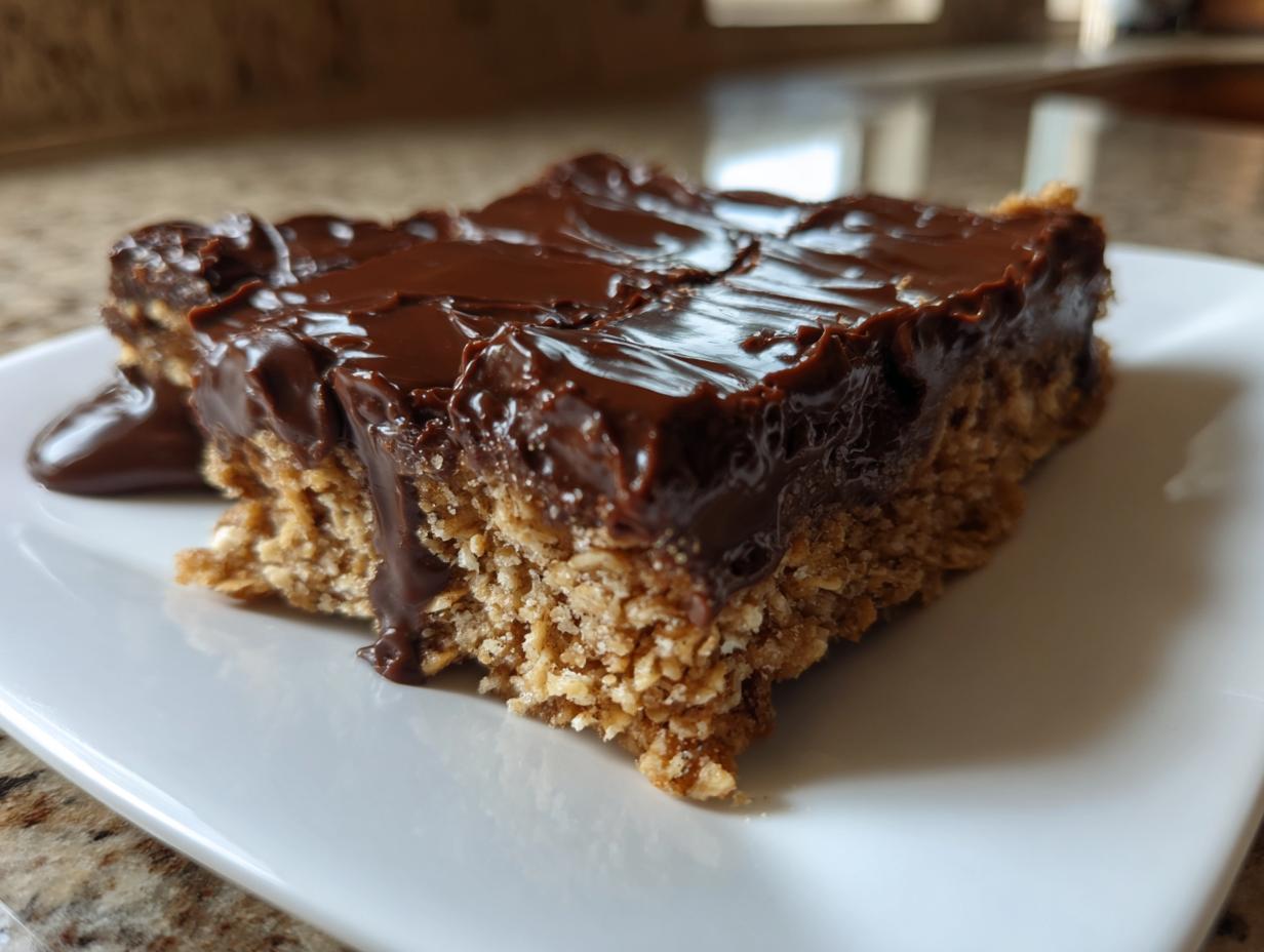 5-Ingredient Chocolate Peanut Butter Oat Bars You’ll Crave Daily