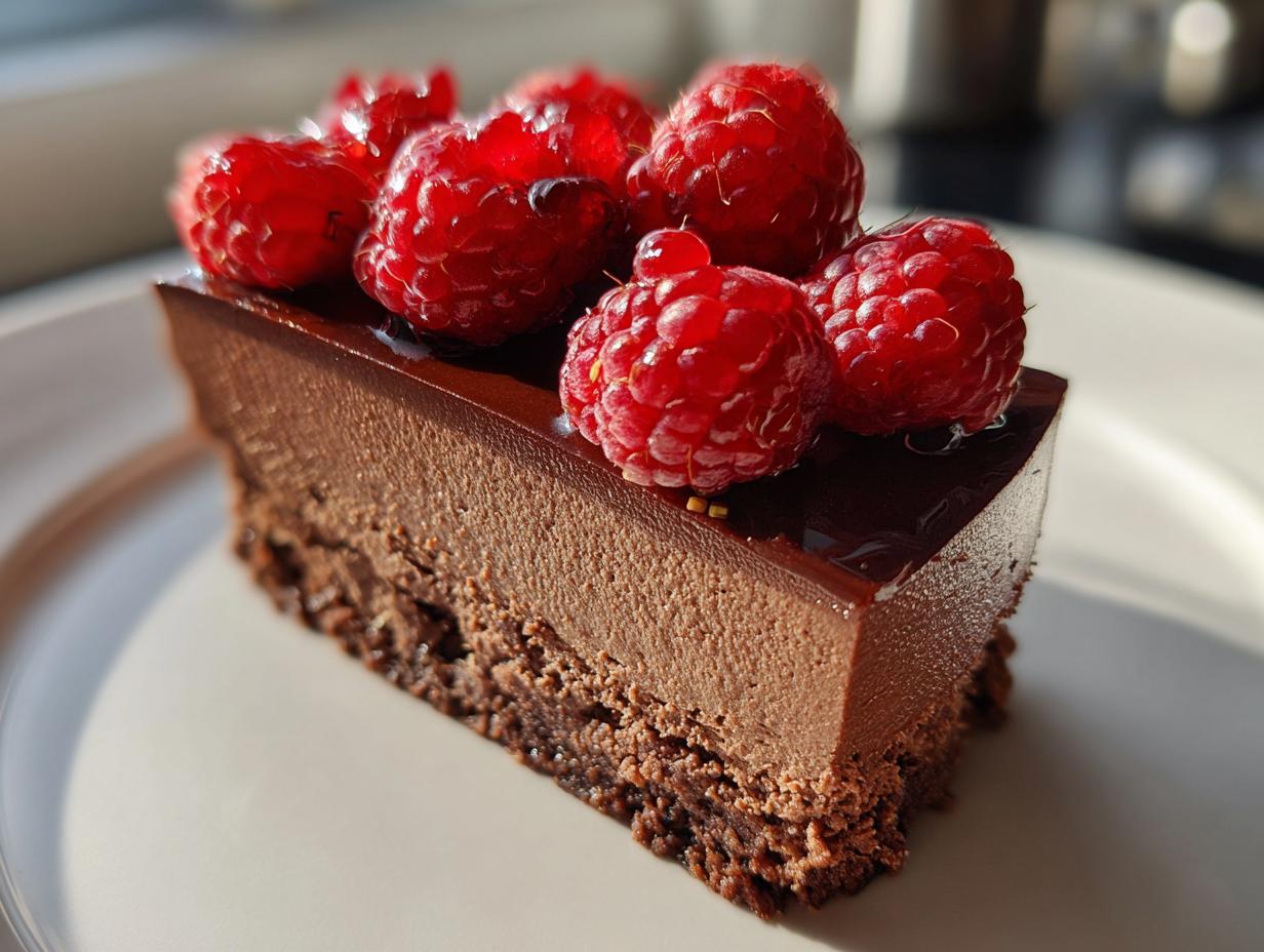 Decadent Chocolate Raspberry Mousse Cake in 20 Minutes