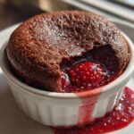 Chocolate Soufflé with Raspberry Sauce