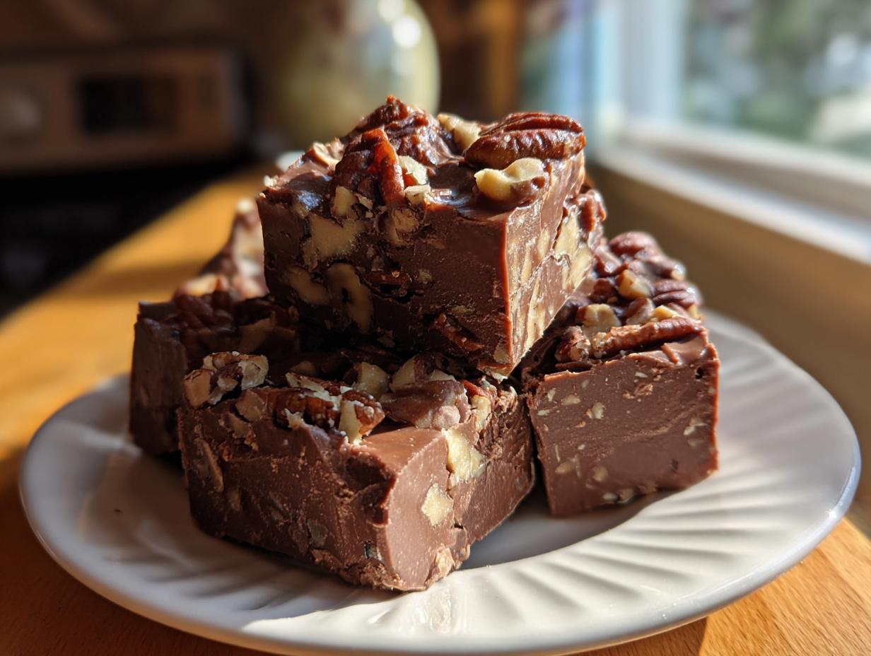 5-Ingredient Cozy Maple Pecan Chocolate Fudge Recipe