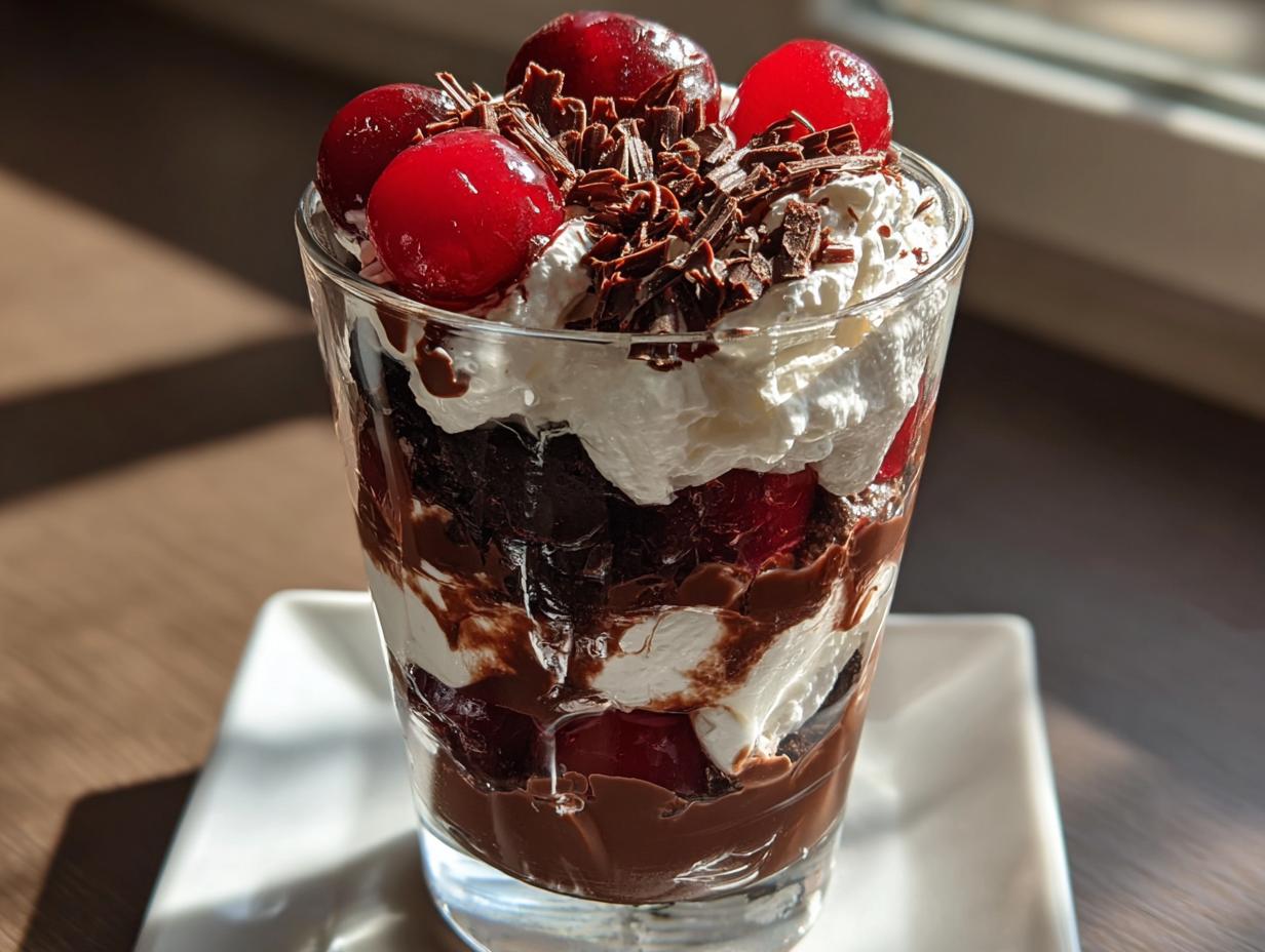 Irresistible 4-Layer Decadent Black Forest Chocolate Parfaits