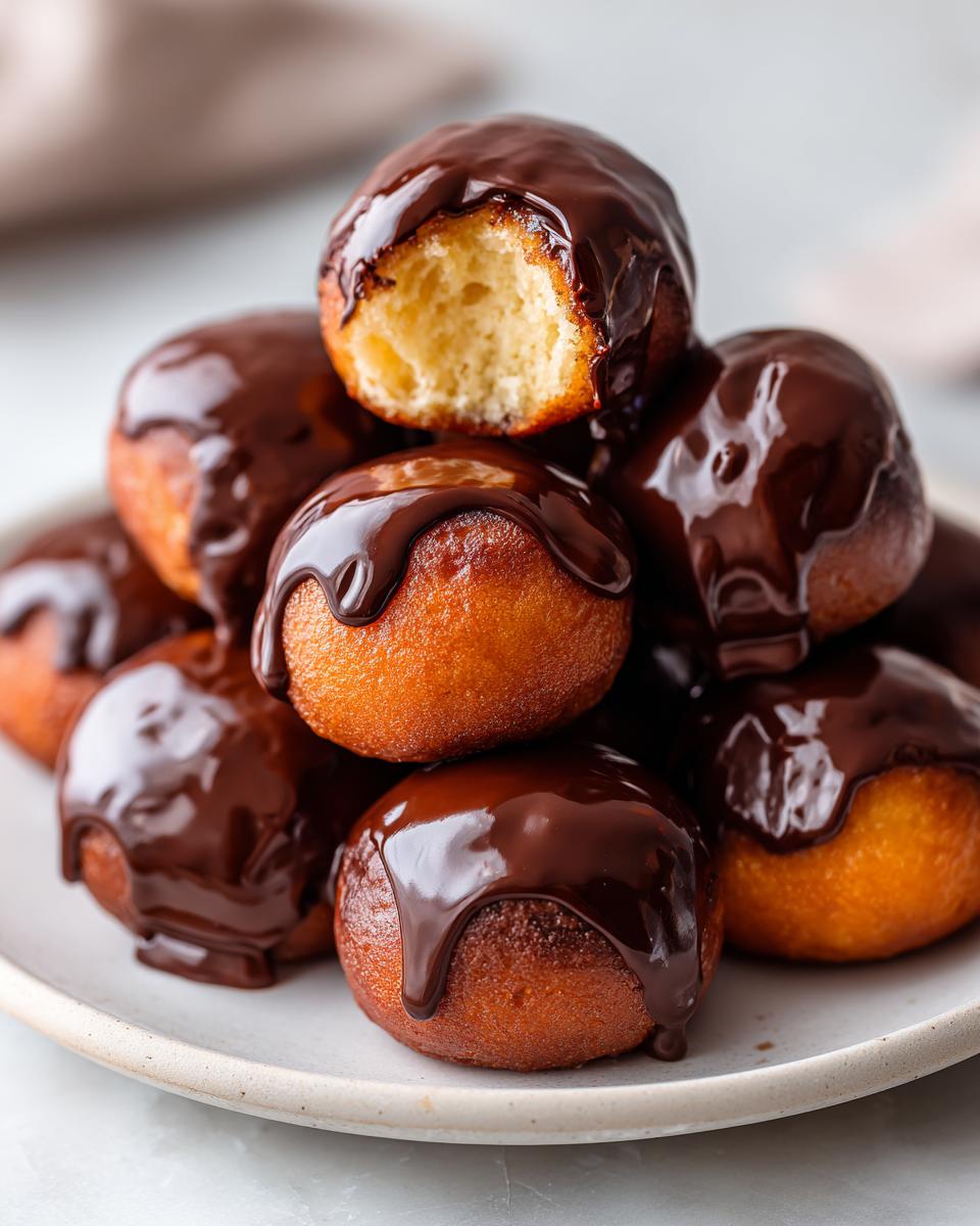 Decadent Ganache Glazed Donut Holes - detail 1