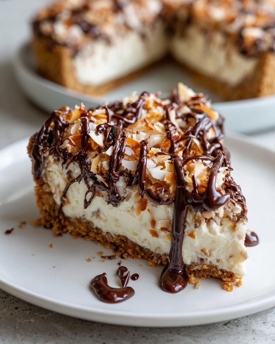 Easy No-Bake Almond Joy Cheesecake - detail 1