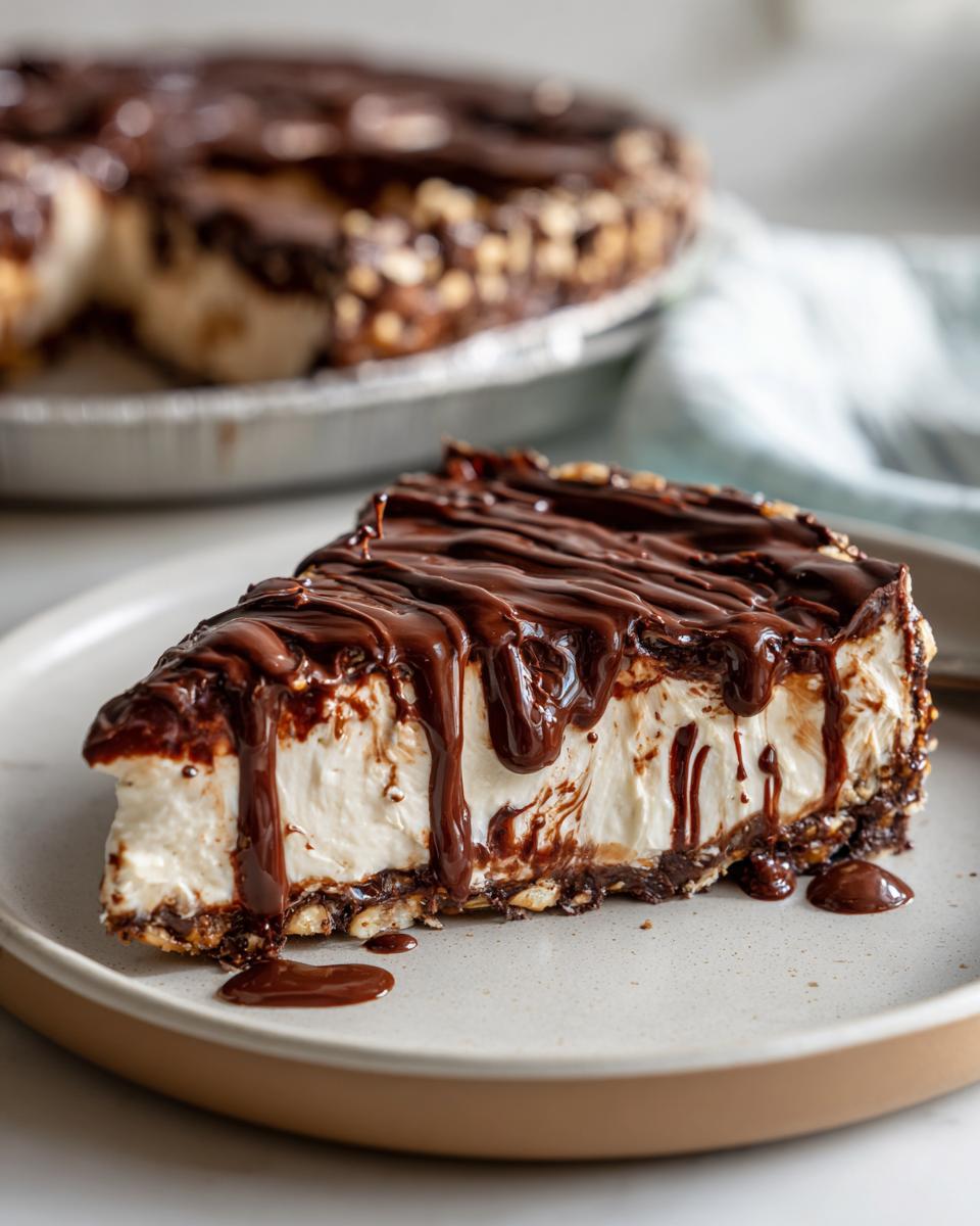 Easy No-Bake Chocolate Pretzel Pie - detail 1