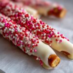 Easy Valentine's White Chocolate Dipped Pretzels