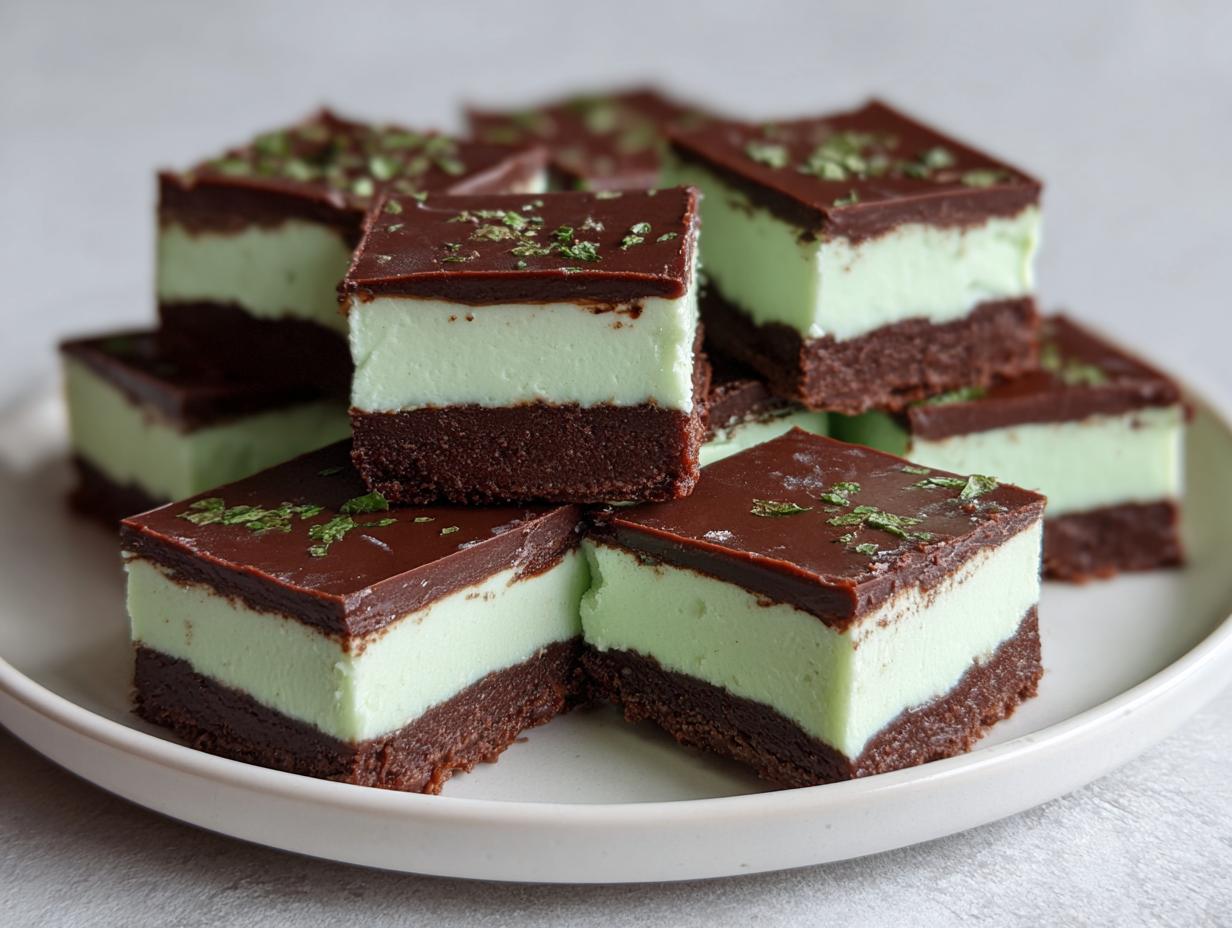Irresistible Giftable Mint Chocolate Fudge Squares in 15 Minutes