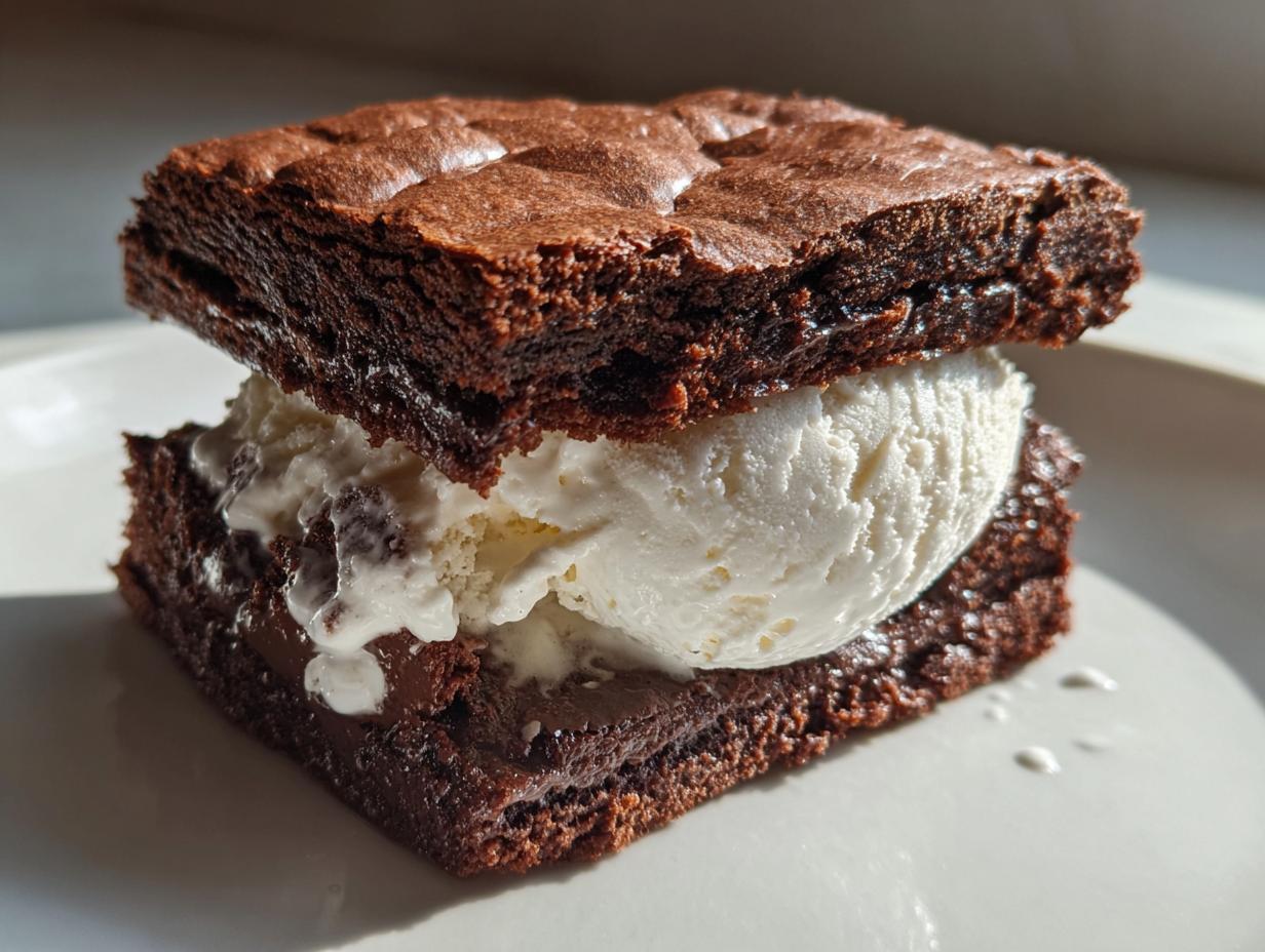 Irresistible Indulgent Fudge Brownie Ice Cream Sandwiches Recipe