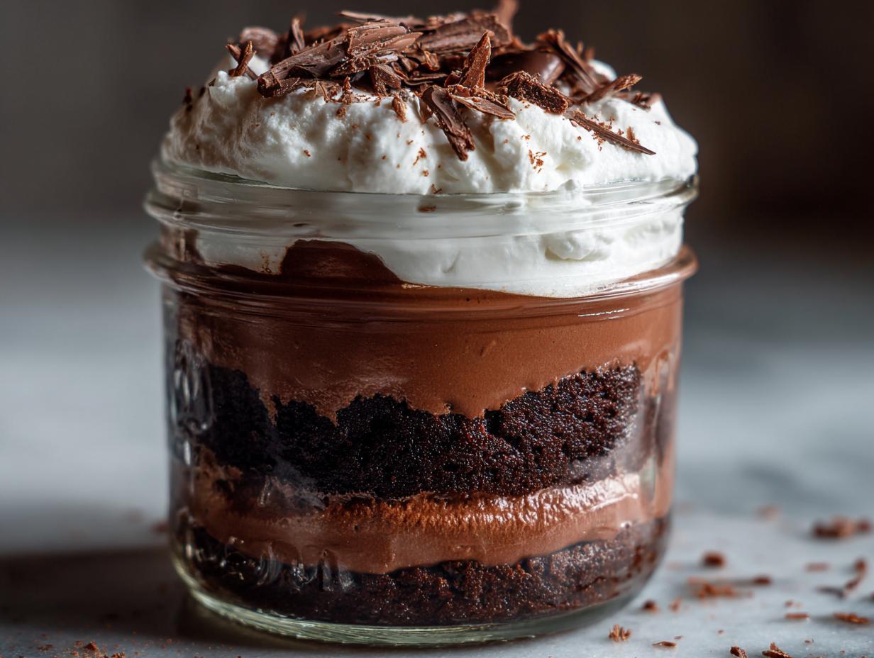 Decadent Indulgent Triple Layer Chocolate Cake Jars Perfection