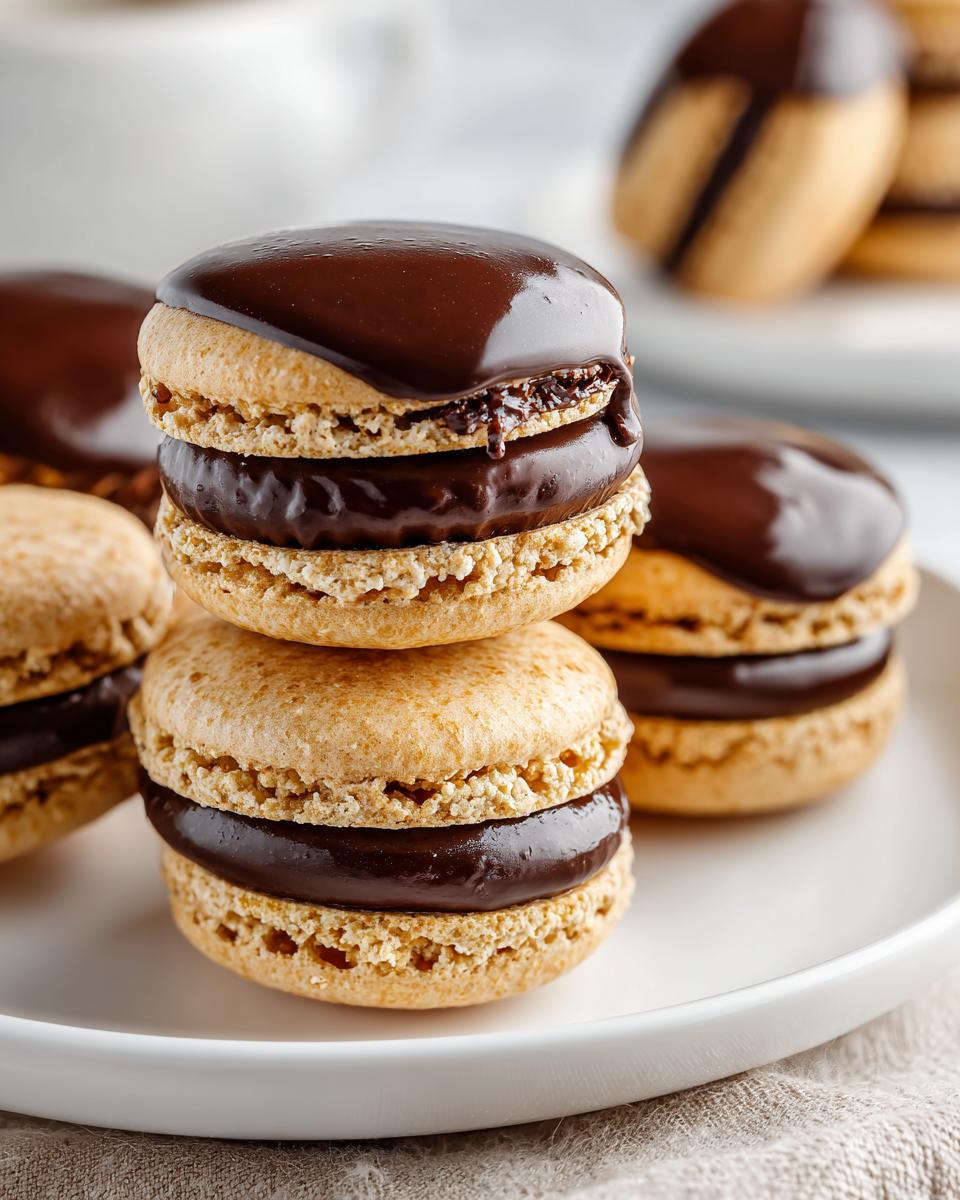 Luxe Ganache Dipped Chocolate Macarons - detail 1