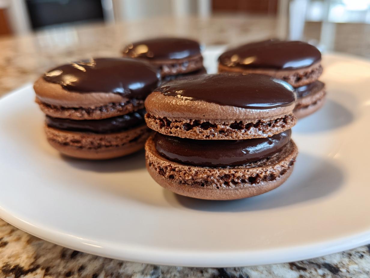 Irresistible 3-Step Luxe Ganache Dipped Chocolate Macarons