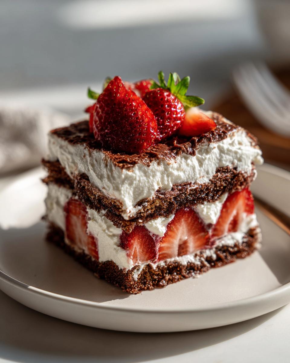 No-Bake Chocolate Strawberry Icebox Cake - detail 1