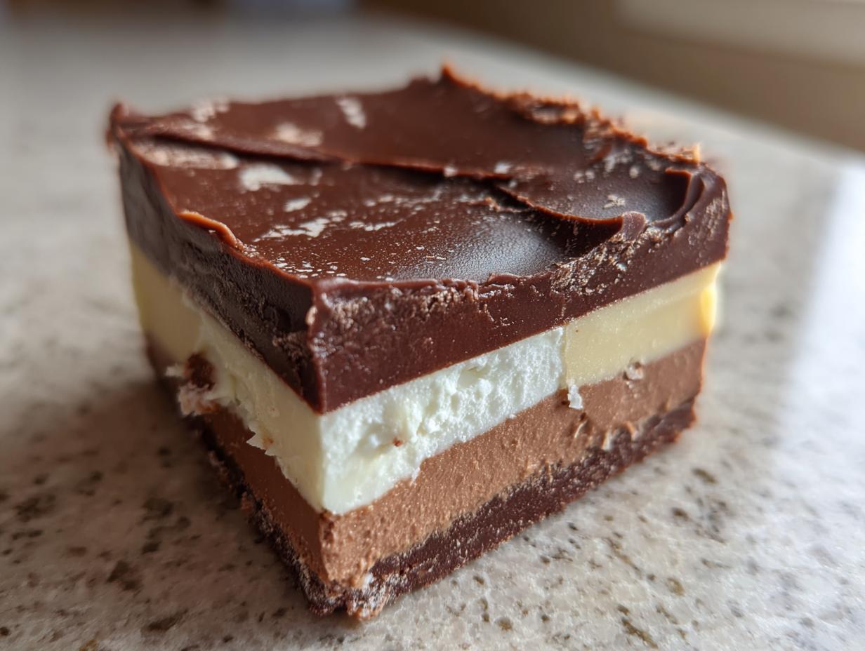Decadent 3-Layer Nostalgic Chocolate Neapolitan Slice