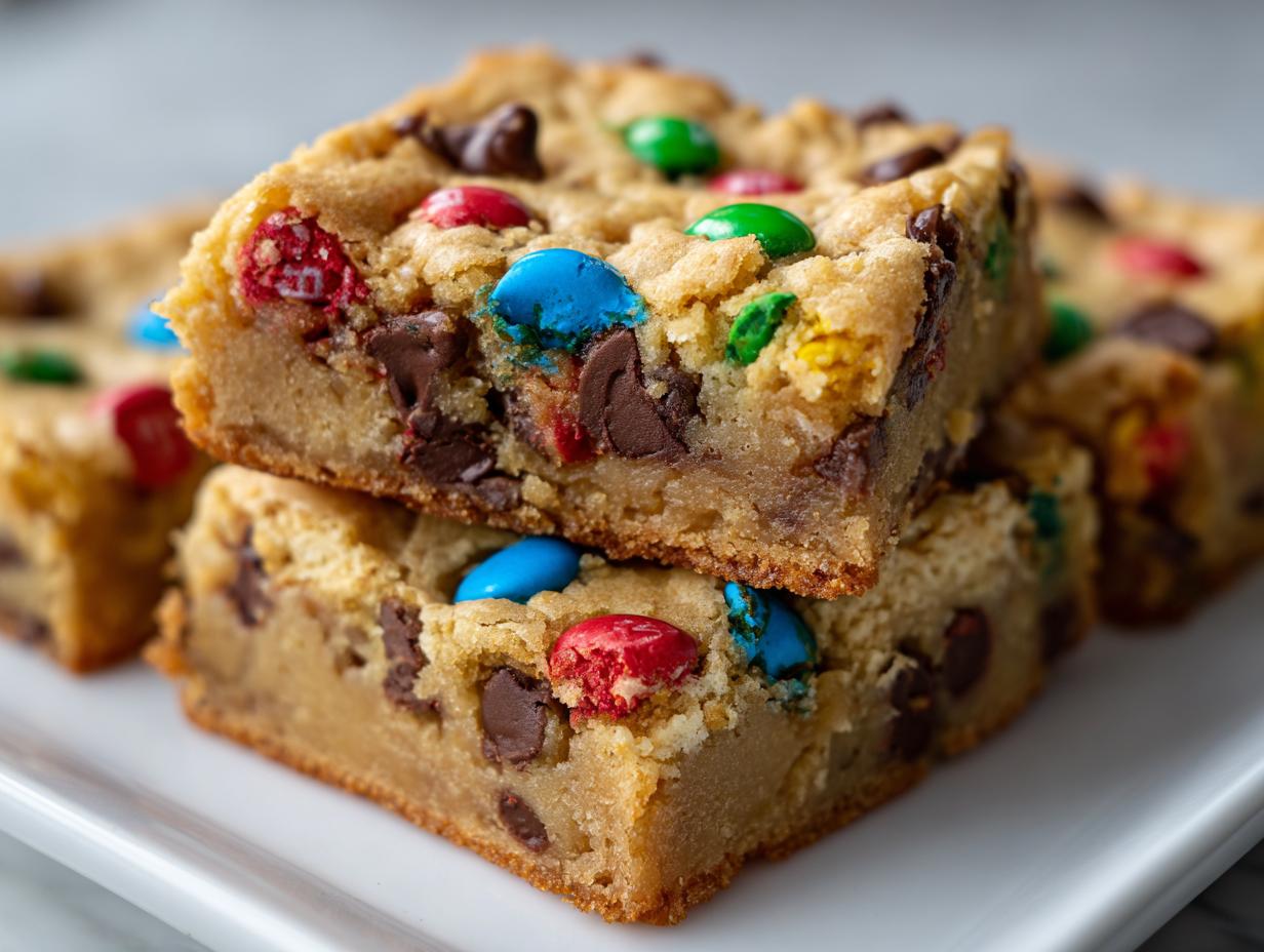 15-Minute Party M&M Chocolate Cookie Bars – Irresistibly Delicious