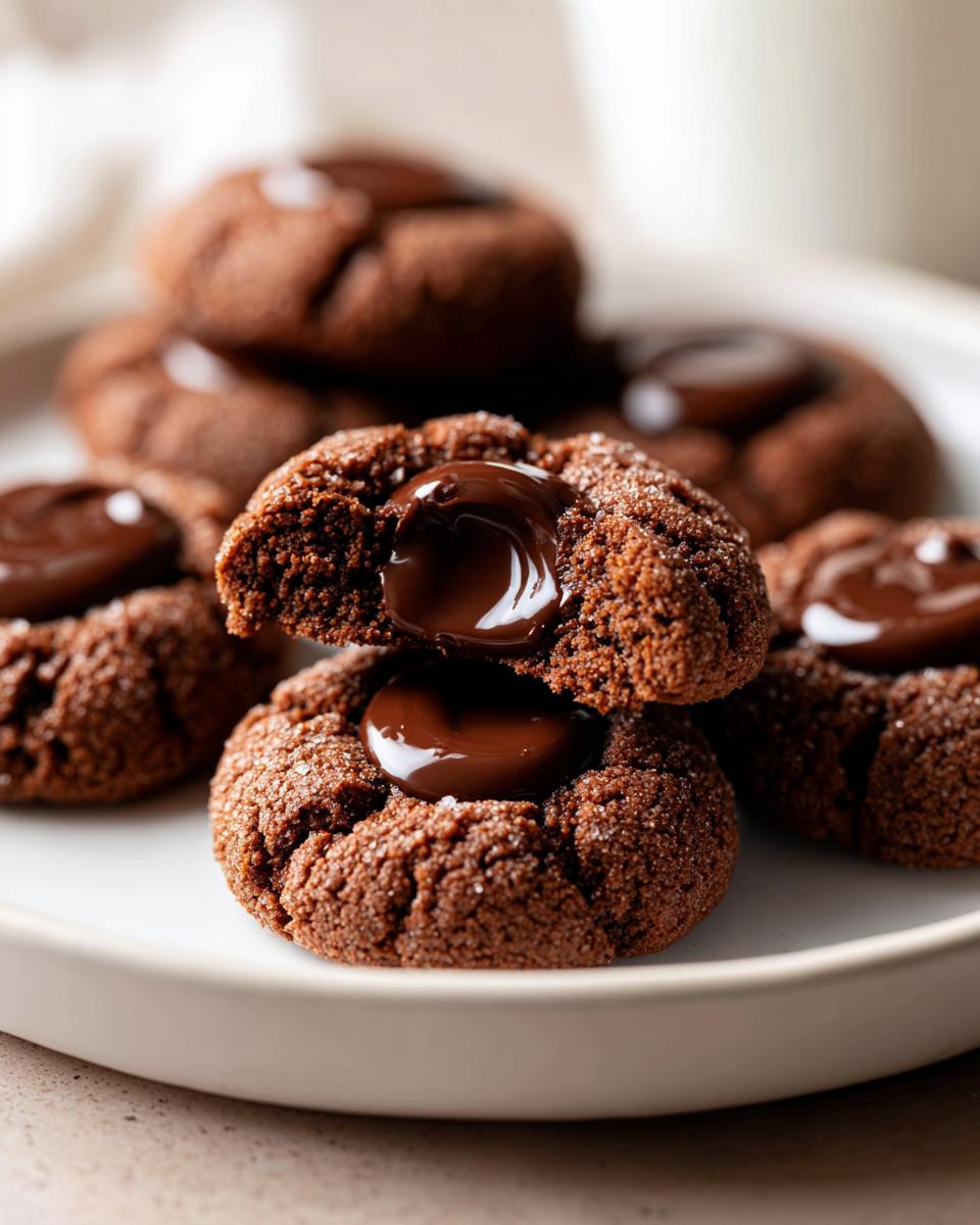 Romantic Ganache Filled Chocolate Thumbprints - detail 1