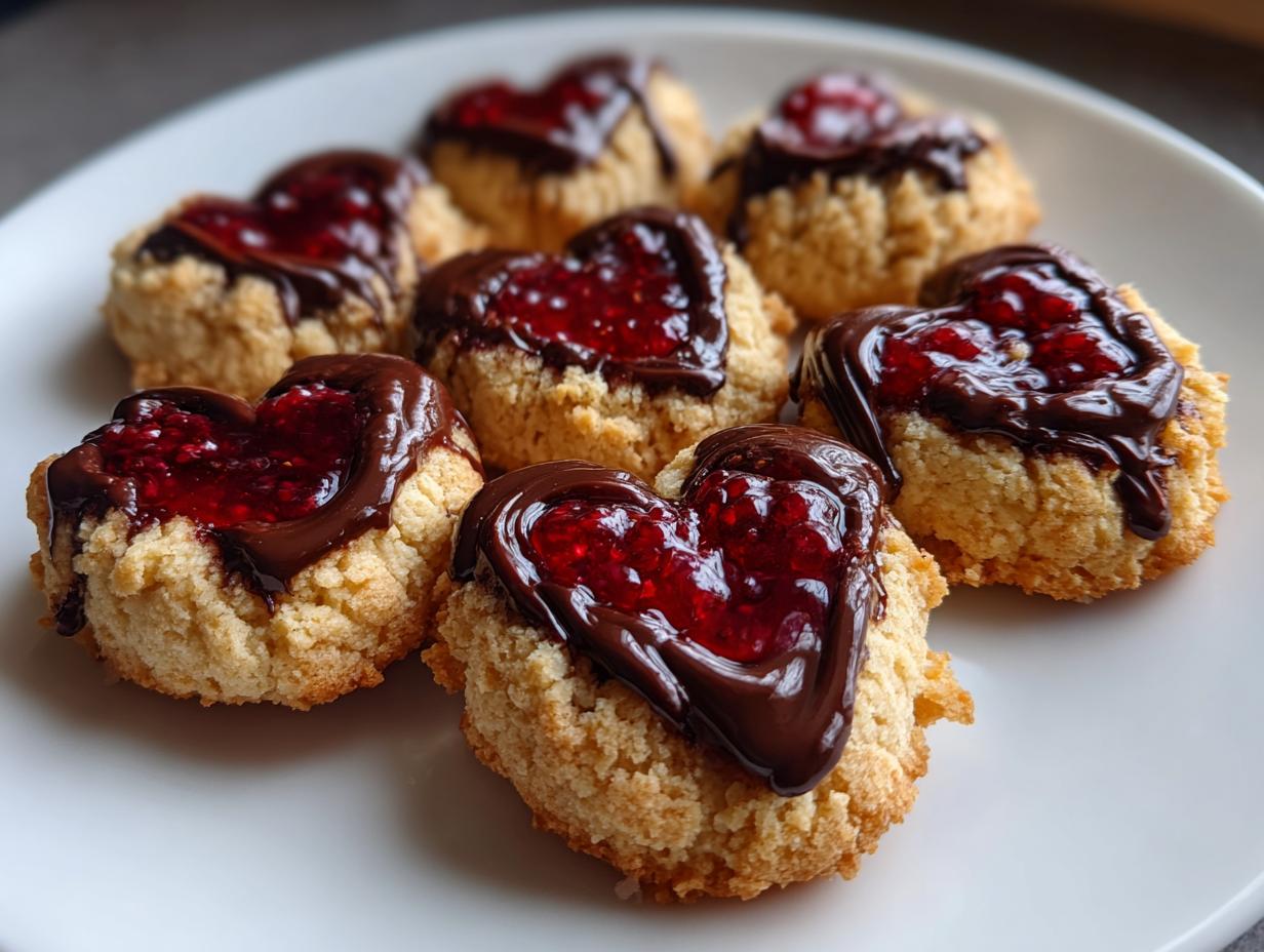 Romantic Raspberry Chocolate Thumbprint Hearts – 12 Irresistible Bites