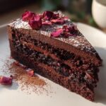 Romantic Rose Petal Chocolate Cake