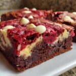 Romantic Swirled Red White Brownies