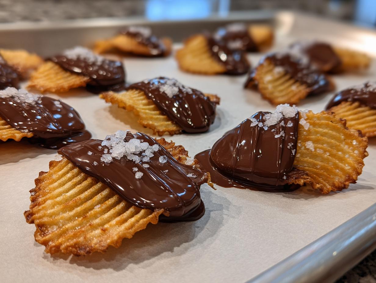 Irresistible Shareable Chocolate Covered Potato Chips in 15 Minutes