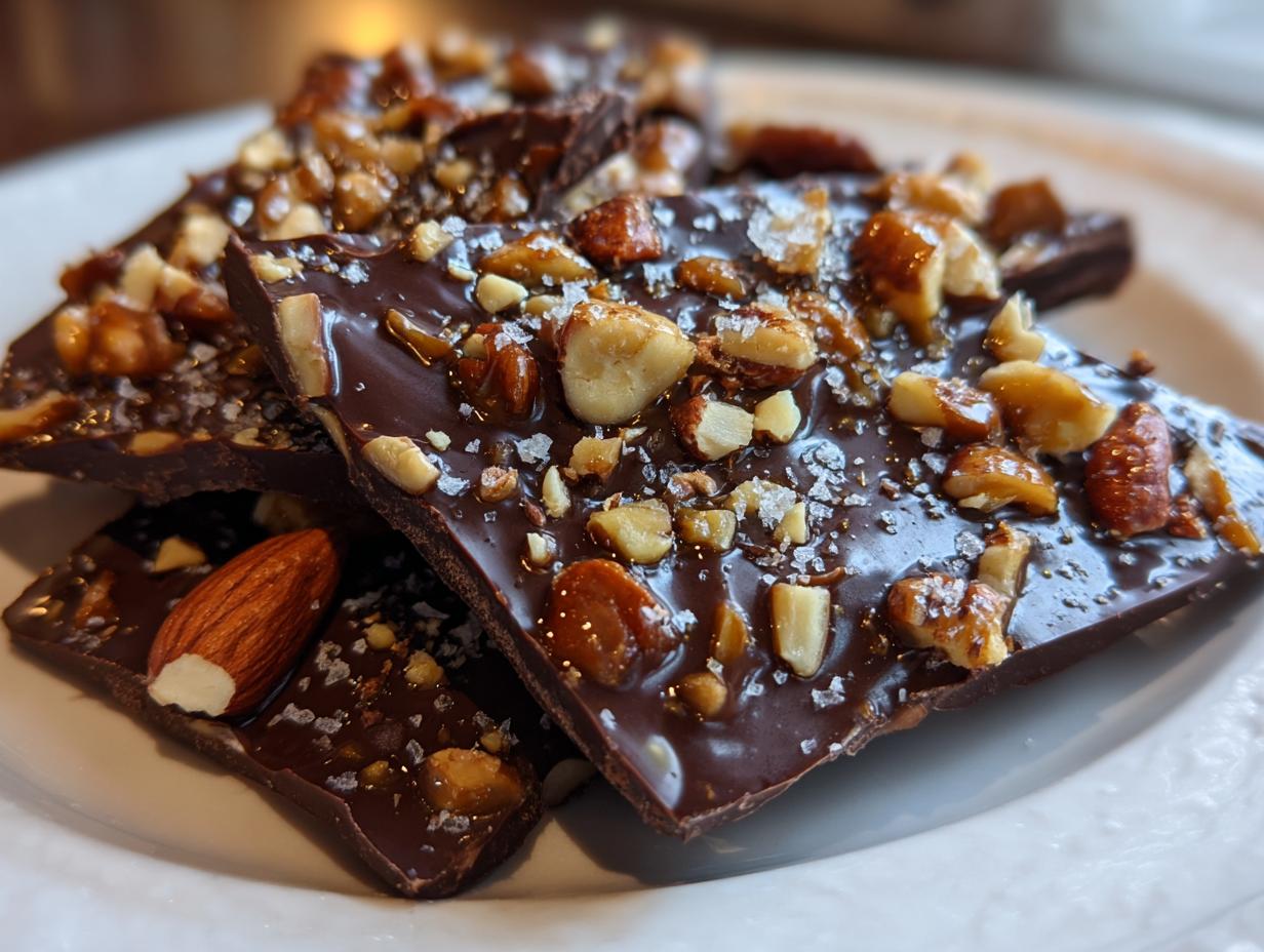 10-Minute Shareable Dark Chocolate Bark with Nuts Magic
