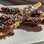 Super Bowl Chocolate Dipped Pretzel Rods