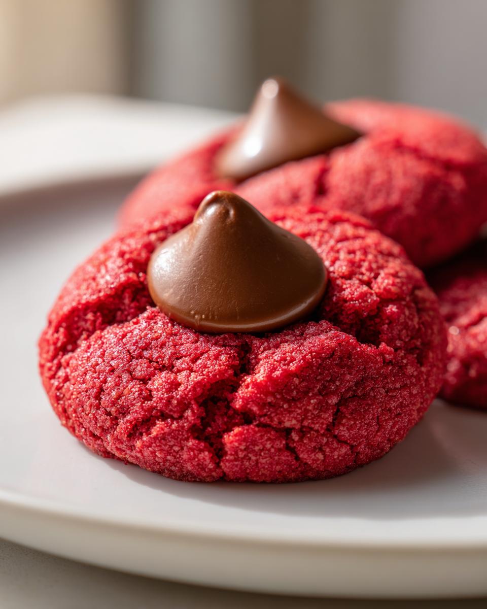 Valentine's Day Red Chocolate Kiss Cookies - detail 1