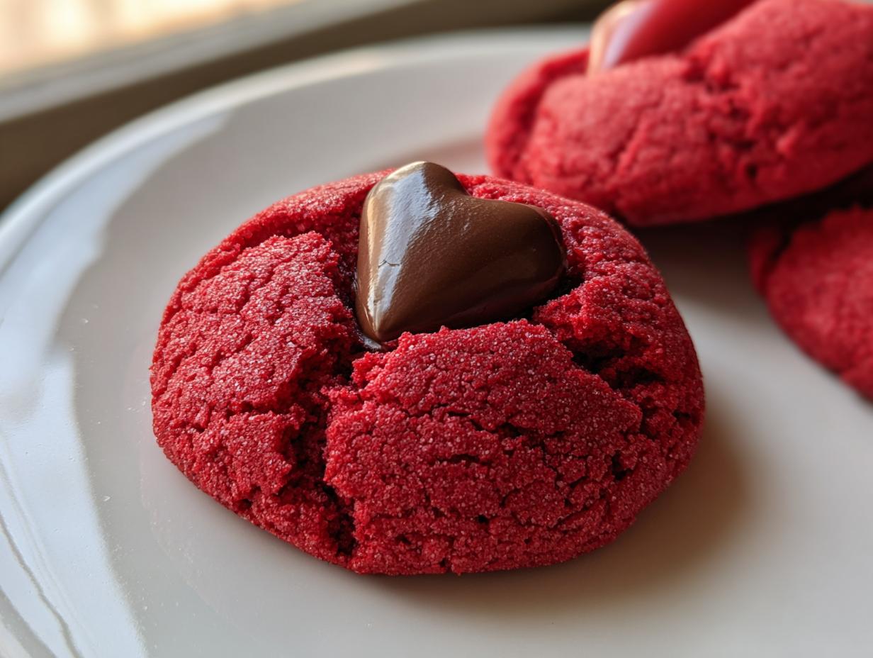 30-Minute Valentine’s Day Red Chocolate Kiss Cookies You’ll Love