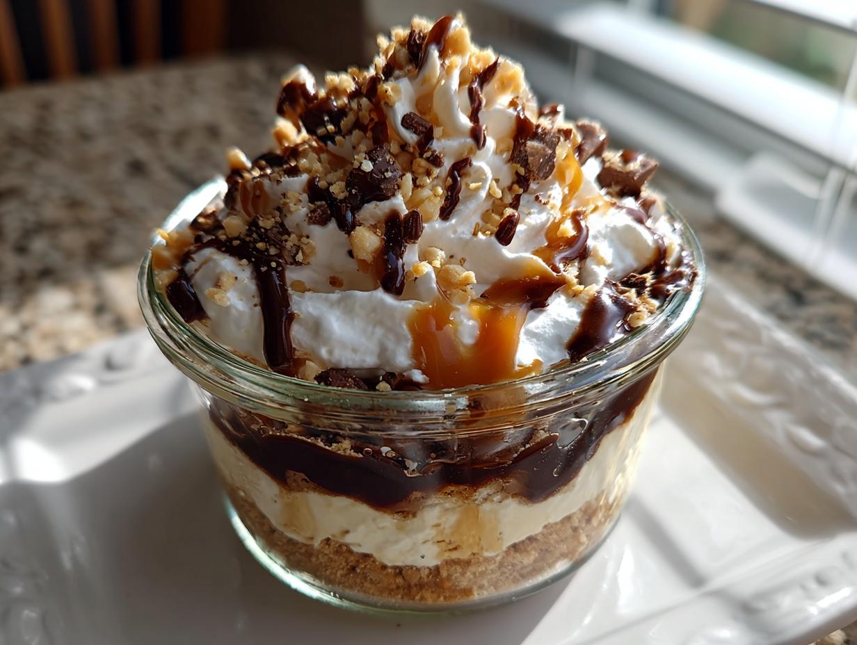 15-Minute Viral No-Bake Snickers Cheesecake Jars You’ll Crave