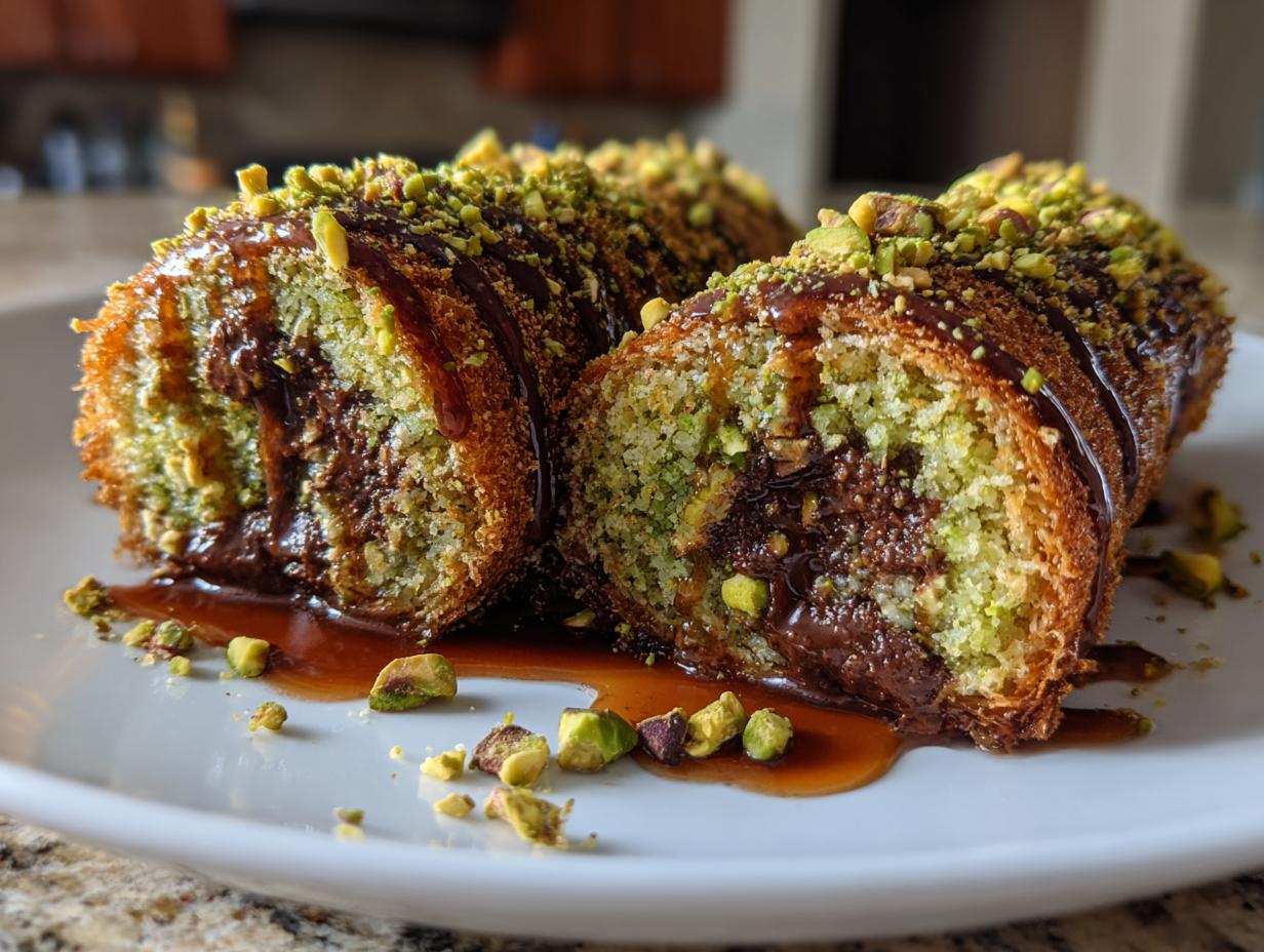 3-Ingredient Viral Pistachio Kunafa Chocolate Roll Will Blow Your Mind